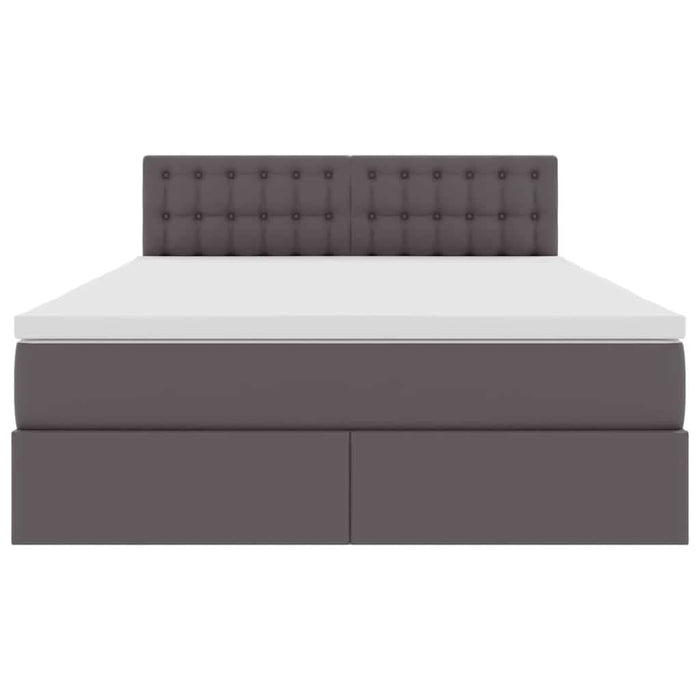 Pat cu lumini cu bandă LED cu headboard Gri 140 x 200 cm PVC - WALTI WALTI