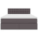Pat cu lumini cu bandă LED cu headboard Gri 140 x 200 cm PVC - WALTI WALTI