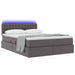 Pat cu lumini cu bandă LED cu headboard Gri 140 x 200 cm PVC - WALTI WALTI