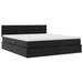 Pat cu lumini cu bandă LED cu headboard Negru 160 x 200 cm PVC - WALTI WALTI