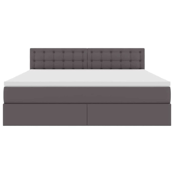 Pat cu saltea și LED cu led Gri 160 x 200 cm Piele artificială - WALTI WALTI