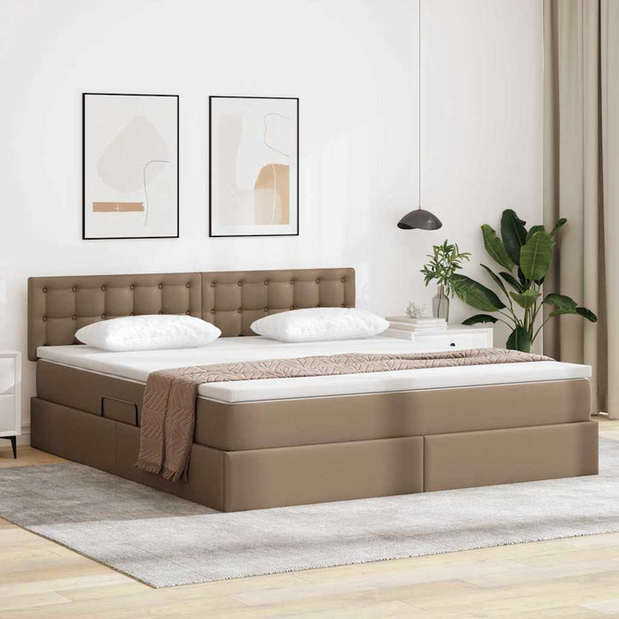 Pat cu lumini cu bandă LED Cappuccino 160 x 200 cm PVC - WALTI WALTI