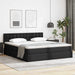 Pat cu lumini cu bandă LED cu headboard Negru 180 x 200 cm PVC - WALTI WALTI