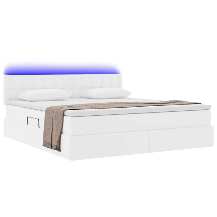 Pat cu lumini cu bandă LED Alb pur 180 x 200 cm PVC - WALTI WALTI