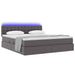 Pat cu lumini cu bandă LED cu headboard Gri 180 x 200 cm PVC - WALTI WALTI