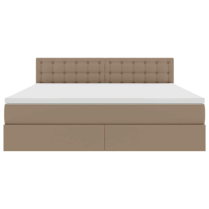 Pat cu saltea și LED Cappuccino 180 x 200 cm Piele artificială - WALTI WALTI