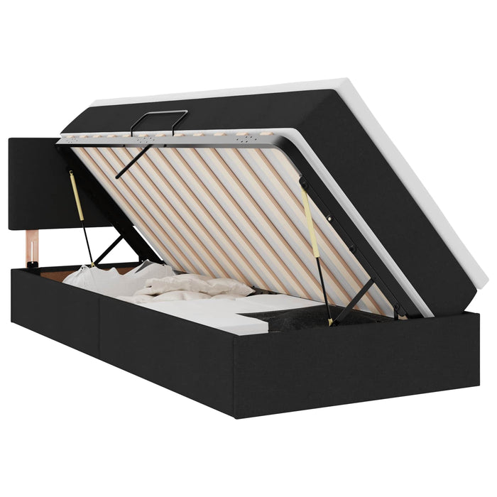 Pat cu saltea și LED cu saltea Negru 90 x 190 cm țesătură - WALTI WALTI