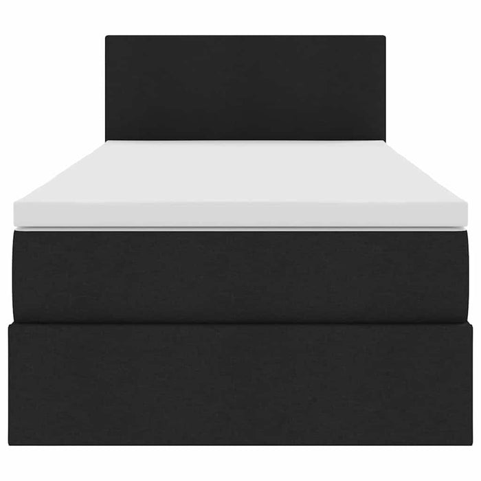Pat cu saltea și LED cu saltea Negru 90 x 190 cm țesătură - WALTI WALTI