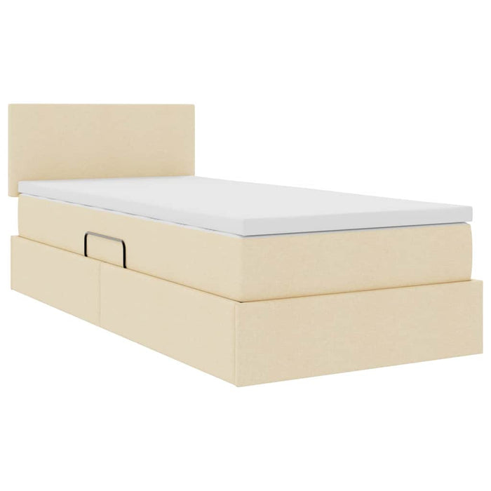 Pat cu saltea și LED cu saltea Creme 90 x 190 cm țesătură - WALTI WALTI