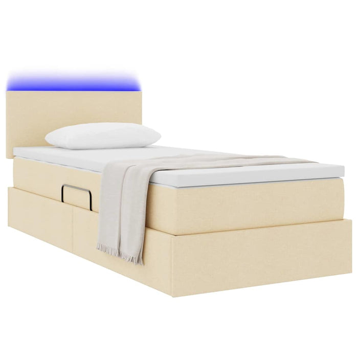 Pat cu saltea și LED cu saltea Creme 90 x 190 cm țesătură - WALTI WALTI