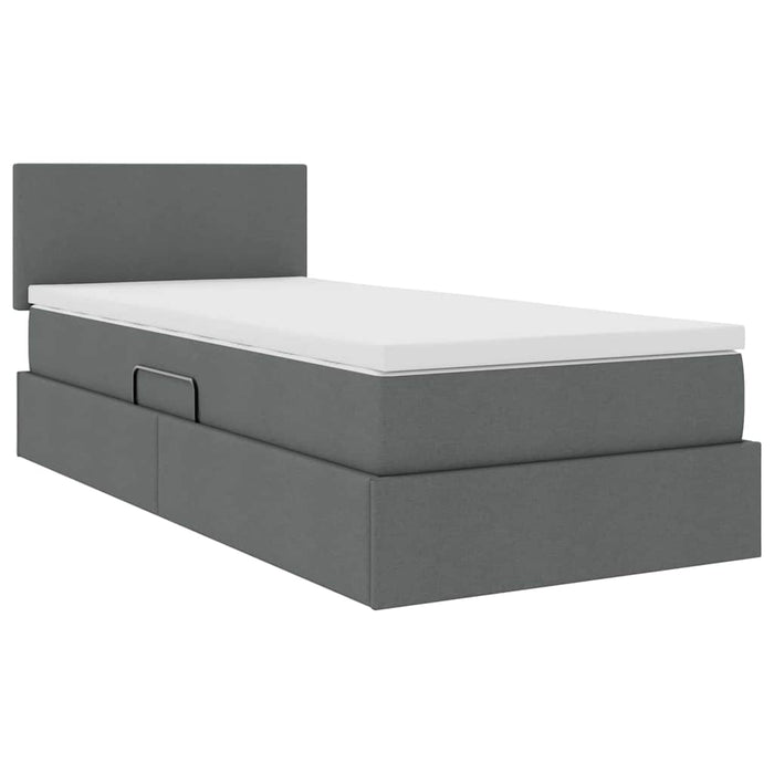 Pat cu saltea și LED cu saltea Gri închis 90 x 200 cm țesătură - WALTI WALTI