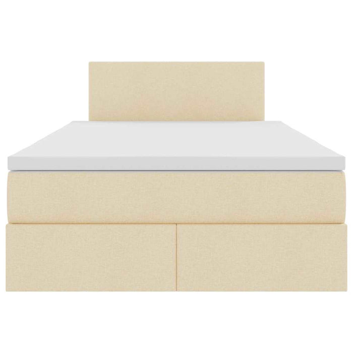 Pat cu lumini cu bandă LED Creme 120 x 200 cm țesătură - WALTI WALTI