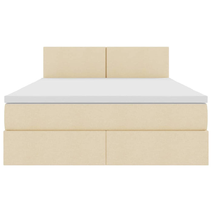 Pat cu saltea și LED cu saltea Creme 140 x 190 cm țesătură - WALTI WALTI