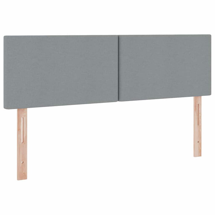 Pat cu lumini cu bandă LED Gri deschis 140 x 200 cm țesătură - WALTI WALTI