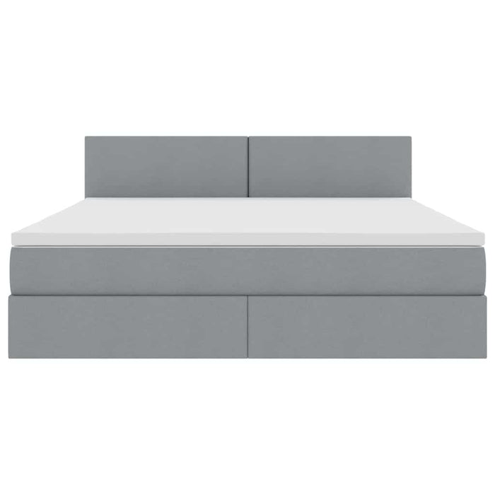 Pat cu lumini cu bandă LED Gri deschis 160 x 200 cm țesătură - WALTI WALTI