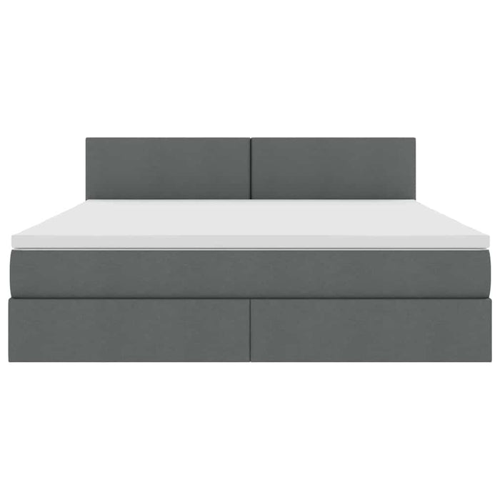 Pat cu lumini cu bandă LED Gri închis 160 x 200 cm țesătură - WALTI WALTI