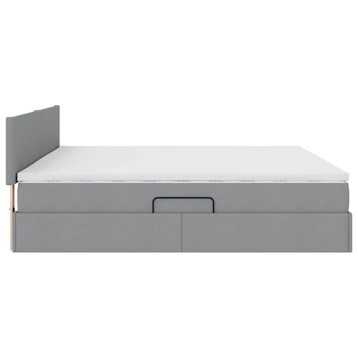 Pat cu lumini cu bandă LED Gri deschis 200 x 200 cm țesătură - WALTI WALTI