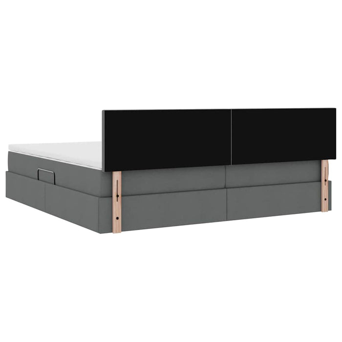 Pat cu lumini cu bandă LED Gri închis 200 x 200 cm țesătură - WALTI WALTI