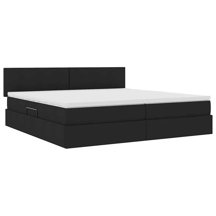 Pat cu lumini cu bandă LED Negru 200 x 200 cm țesătură - WALTI WALTI