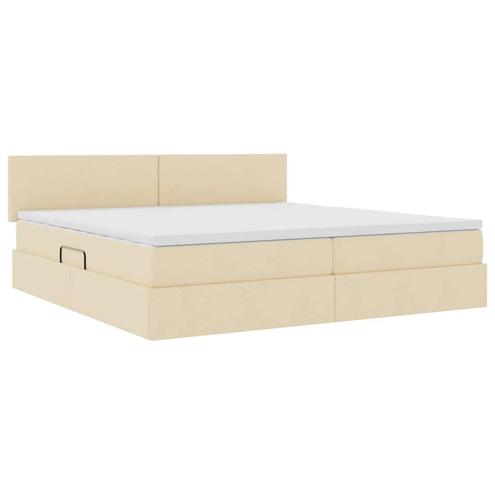 Pat cu saltea și LED cu saltea Creme 200 x 200 cm țesătură - WALTI WALTI