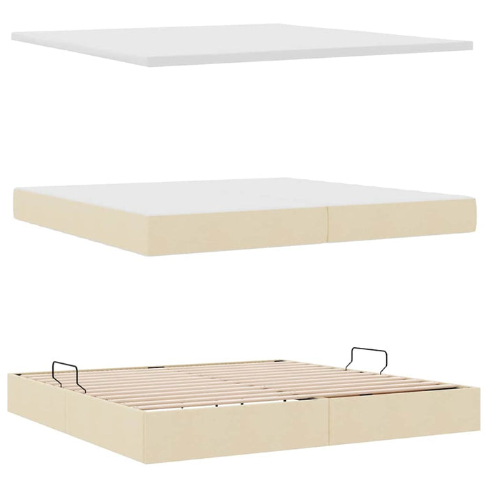 Pat cu saltea și LED cu saltea Creme 200 x 200 cm țesătură - WALTI WALTI