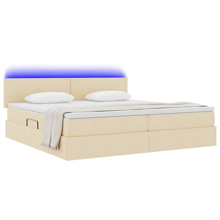Pat cu saltea și LED cu saltea Creme 200 x 200 cm țesătură - WALTI WALTI