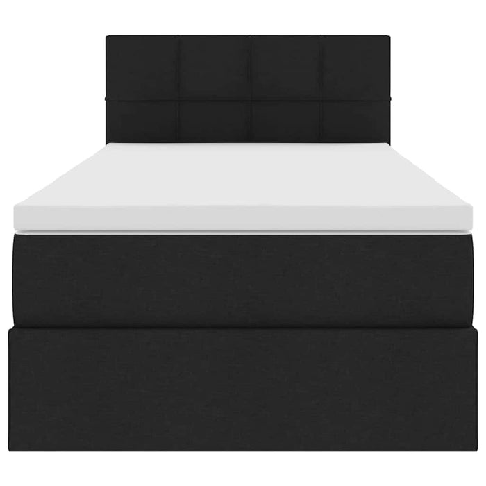 Pat cu saltea și LED cu saltea Negru 100 x 200 cm țesătură - WALTI WALTI