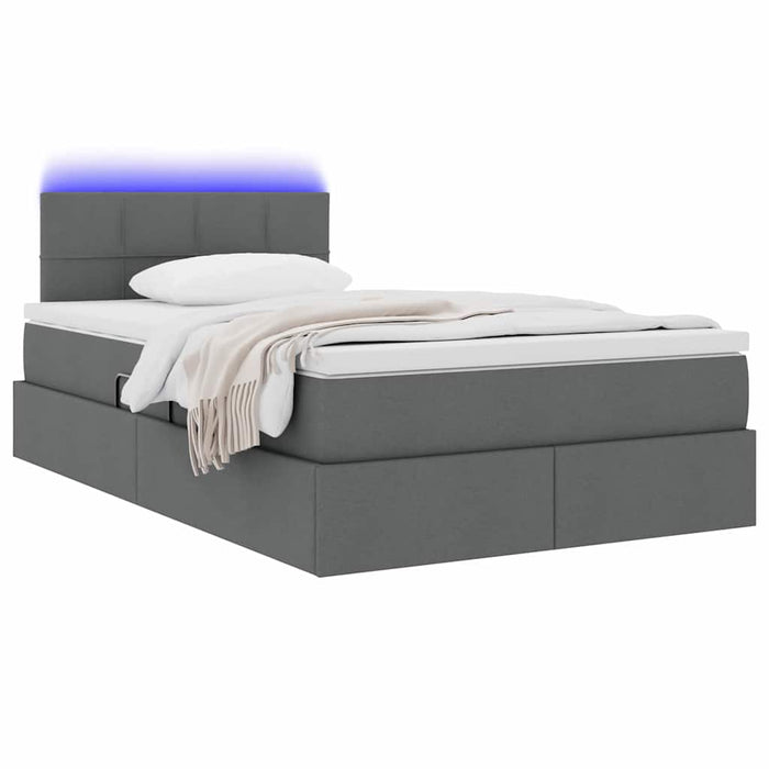 Pat cu saltea și LED Gri închis 120 x 190 cm Poliester - WALTI WALTI