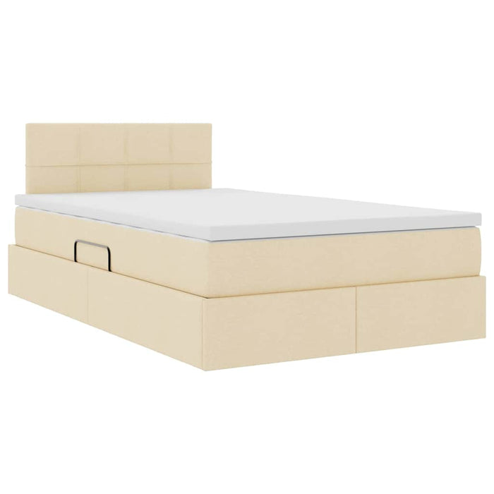 Pat cu saltea și LED cu saltea Crem 120 x 190 cm țesătură - WALTI WALTI