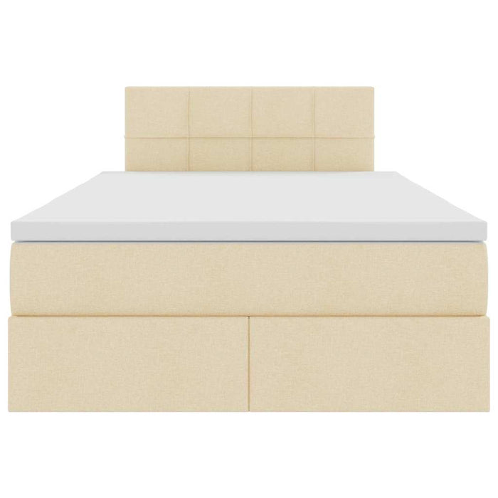 Pat cu saltea și LED cu saltea Crem 120 x 190 cm țesătură - WALTI WALTI