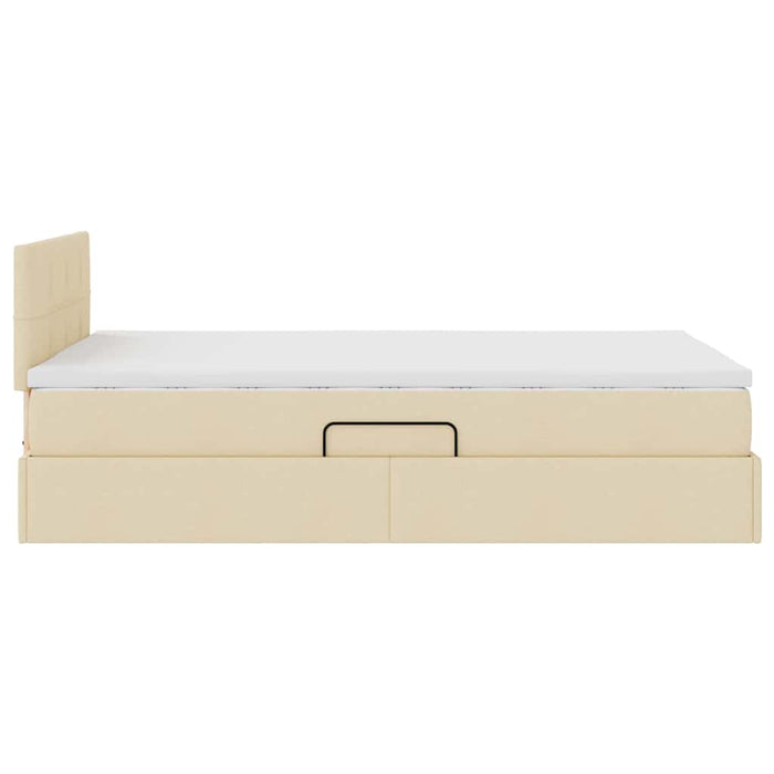 Pat cu saltea și LED cu saltea Crem 120 x 190 cm țesătură - WALTI WALTI