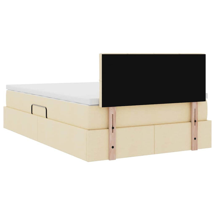 Pat cu lumini cu bandă LED Creme 120 x 200 cm țesătură - WALTI WALTI