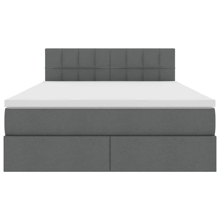 Pat cu lumini cu bandă LED Gri închis 140 x 190 cm țesătură - WALTI WALTI