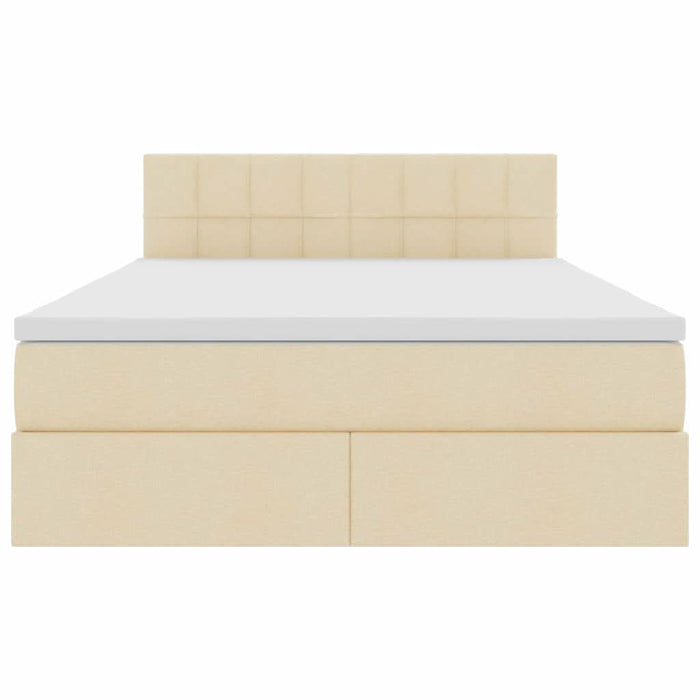 Pat cu saltea și LED cu saltea Creme 140 x 190 cm țesătură - WALTI WALTI