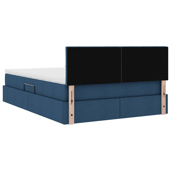 Pat cu lumini cu bandă LED albastru 140 x 190 cm țesătură - WALTI WALTI