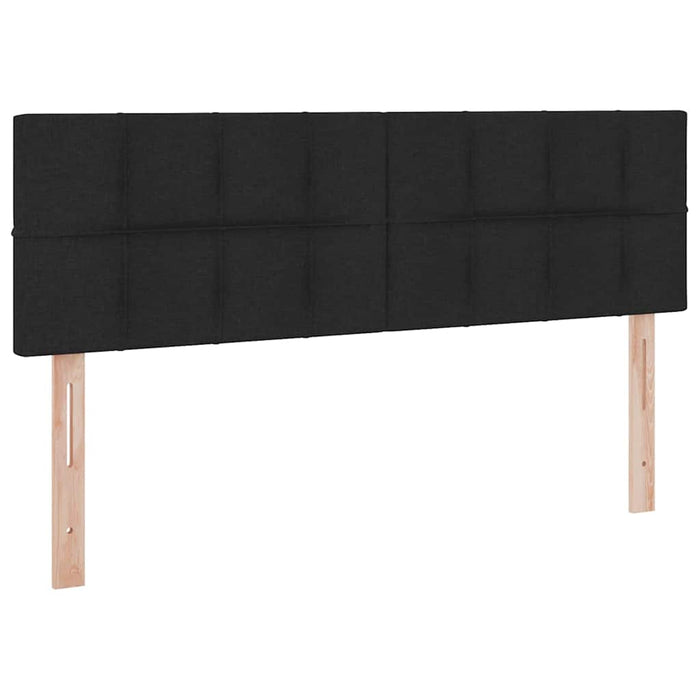 Pat cu lumini cu bandă LED Negru 140 x 200 cm țesătură - WALTI WALTI