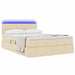 Pat cu lumini cu bandă LED Creme 140 x 200 cm țesătură - WALTI WALTI