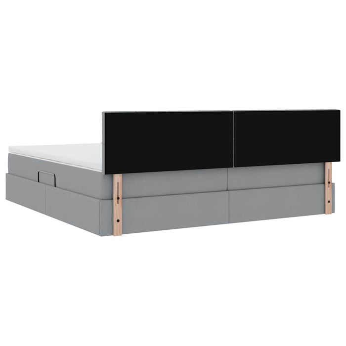Pat cu lumini cu bandă LED Gri deschis 200 x 200 cm țesătură - WALTI WALTI