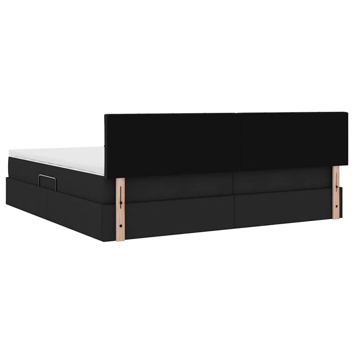 Pat cu lumini cu bandă LED Negru 200 x 200 cm țesătură - WALTI WALTI