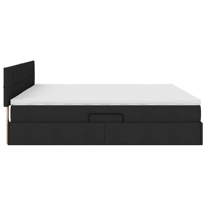 Pat cu lumini cu bandă LED Negru 200 x 200 cm țesătură - WALTI WALTI