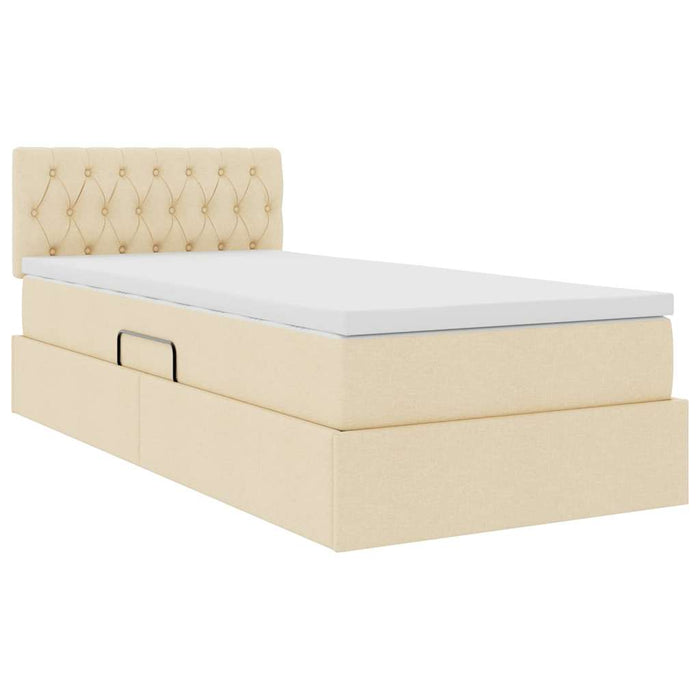 Pat cu saltea și LED cu saltea Creme 90 x 190 cm țesătură - WALTI WALTI