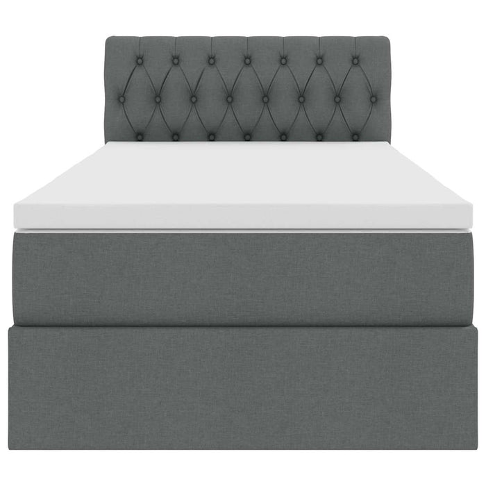 Pat cu saltea și LED cu saltea Gri închis 90 x 200 cm țesătură - WALTI WALTI