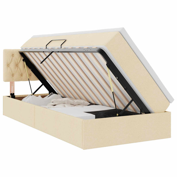 Pat cu saltea și LED cu saltea Creme 90 x 200 cm țesătură - WALTI WALTI
