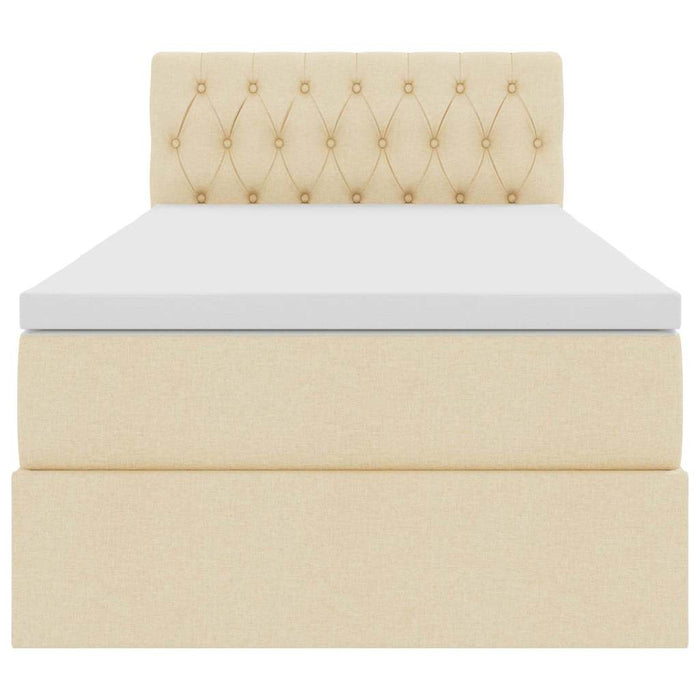 Pat cu saltea și LED cu saltea Creme 100 x 200 cm țesătură - WALTI WALTI