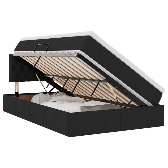Pat cu saltea și LED cu saltea Negru 120 x 190 cm Poliester - WALTI WALTI