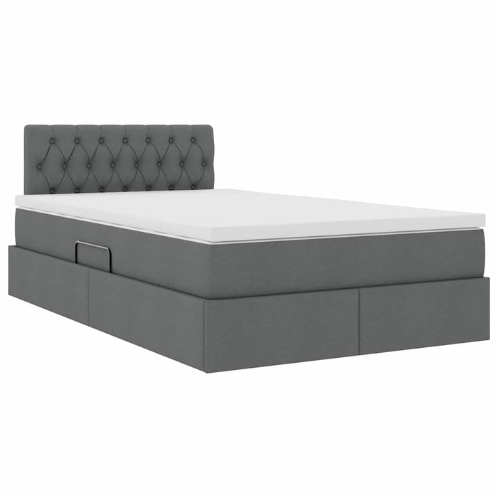 Pat cu lumini cu bandă LED Gri închis 120 x 200 cm țesătură - WALTI WALTI