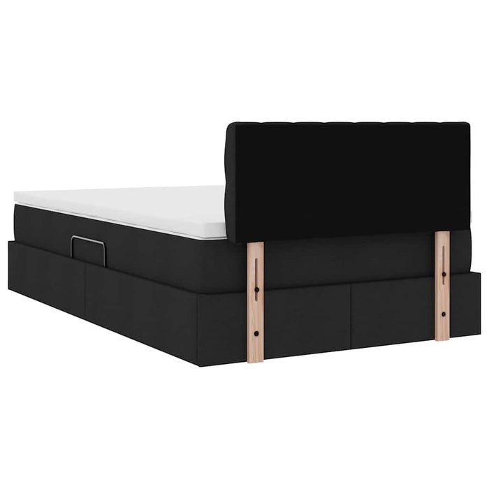 Pat cu lumini cu bandă LED Negru 120 x 200 cm țesătură - WALTI WALTI