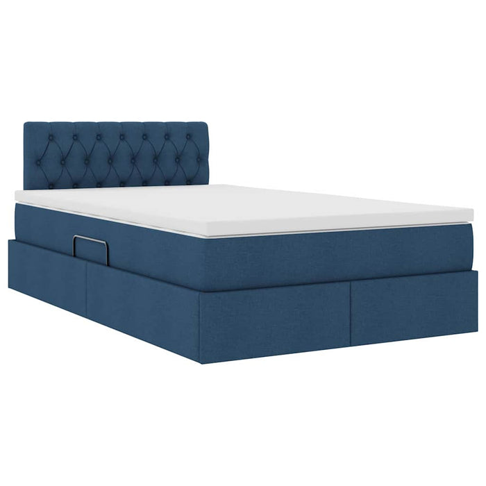 Pat cu lumini cu bandă LED albastru 120 x 200 cm țesătură - WALTI WALTI
