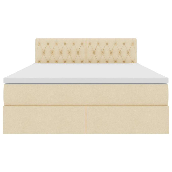 Pat cu saltea și LED cu saltea Creme 140 x 190 cm țesătură - WALTI WALTI
