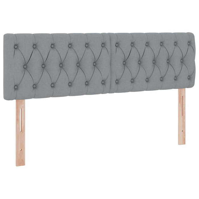 Pat cu lumini cu bandă LED Gri deschis 140 x 200 cm țesătură - WALTI WALTI